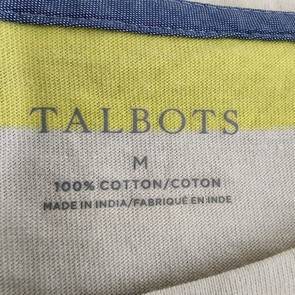 Talbots Tee Authentic Women Medium Carlotta Stripe Cotton Bateau 3/4 Sleeve Knit - Picture 7 of 9